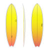 TORQ TET 6'3" FISH RETRO FADE YELLOW ORANGE 36LT