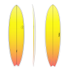TORQ TET 7'2" FISH RETRO FADE YELLOW ORANGE 52.7LT