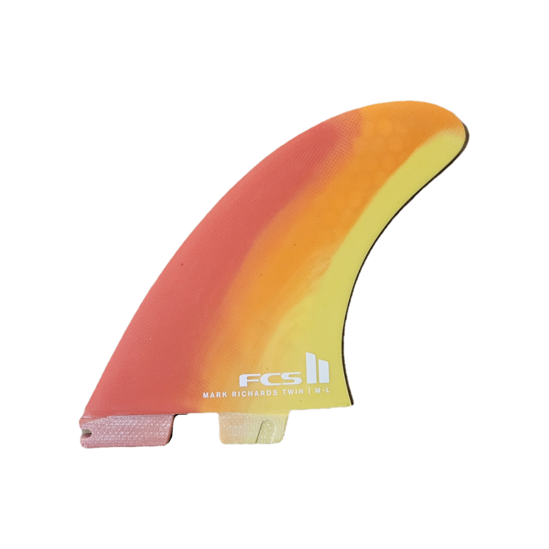 FCS II MARK RICHARD TWIN+1 PC M-L SUNSET SWIRL FINS NEW