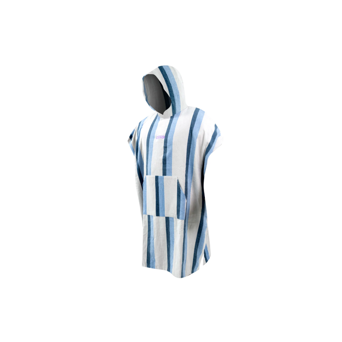 FCS TOWEL PONCHO SPUGNA STRIPED TEAL