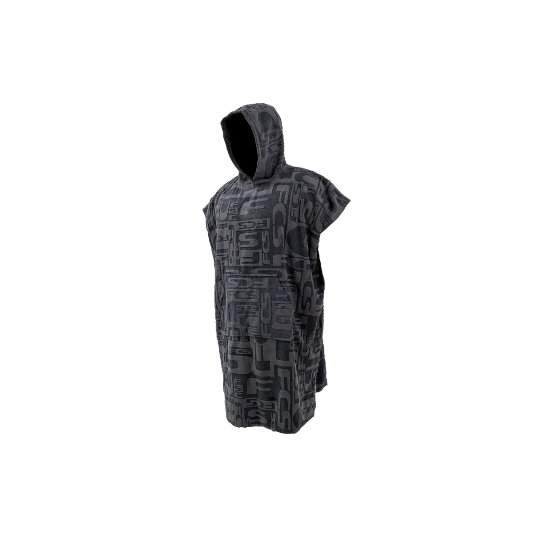 FCS TOWEL PONCHO JACQUARD CHARCOAL NEW