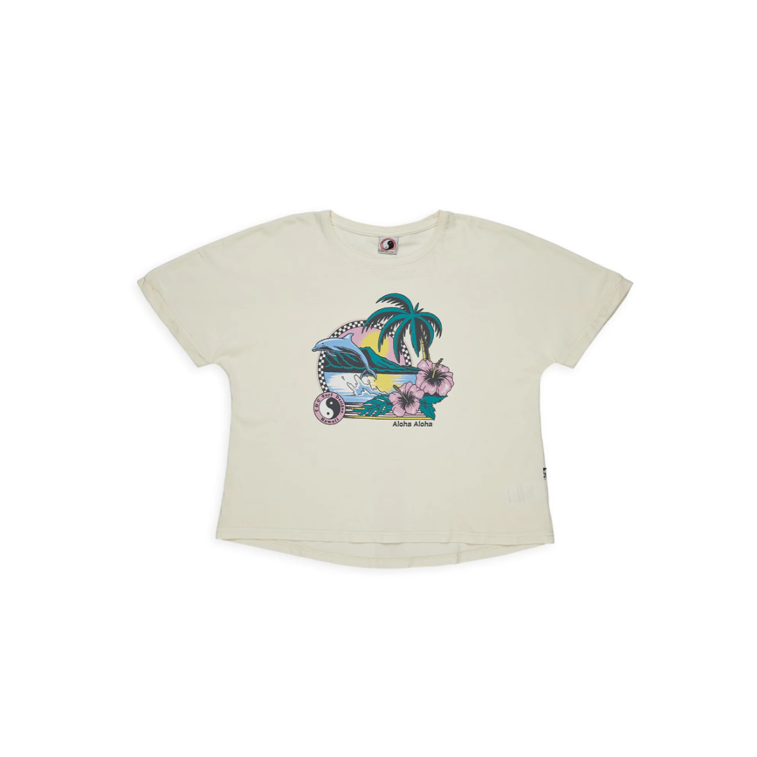 T&C WOMEN DOLPHINS ARTIST S/S TEE GREIGE SCONTO 30%
