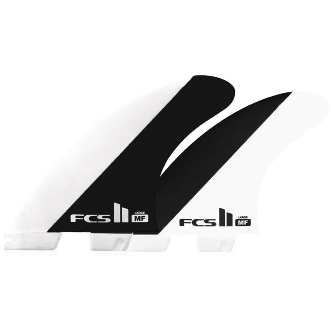 FCS II MICK FANNING PC LARGE BLACK/WHITE TRI FINS