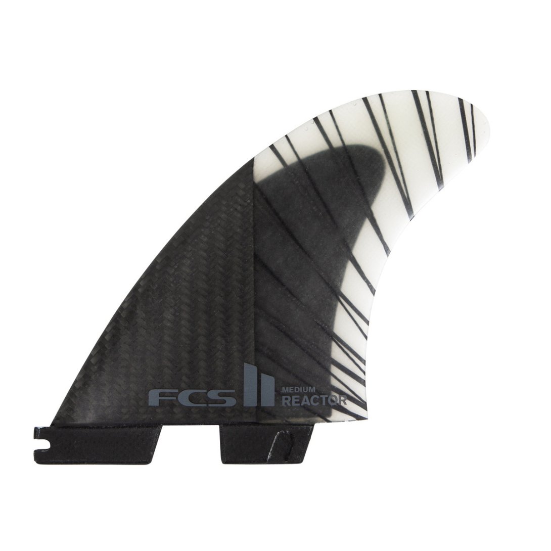 FCS II REACTOR PC CARBON LARGE BLACK/CHARCOAL TRI RETAIL FINS