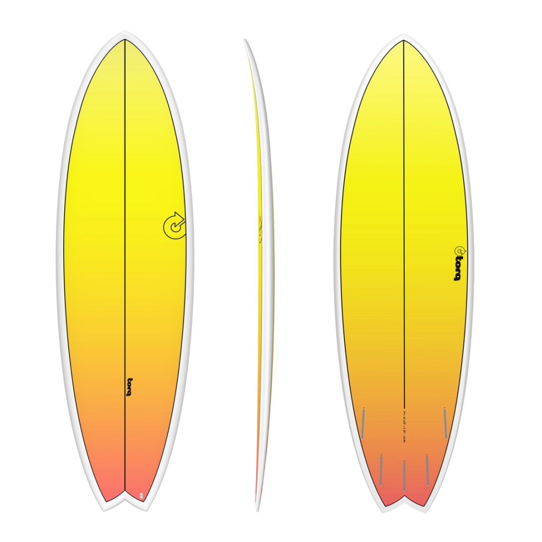 TORQ TET 5'11" FISH RETRO FADE YELLOW ORANGE FADE 33.2LT