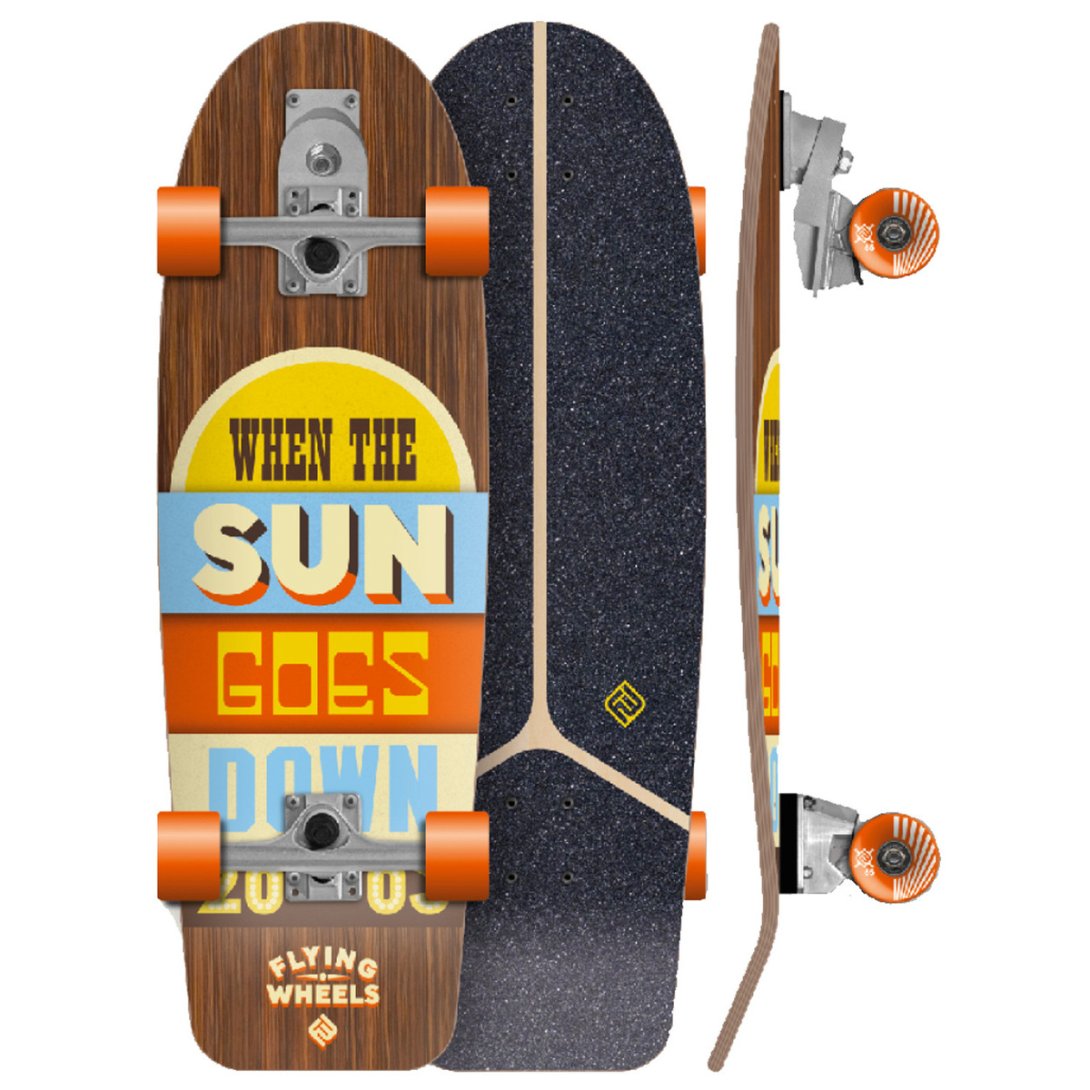 SUNDOWN 30" SURFSKATE FLYING WHEELS PENDULUM TRUCK