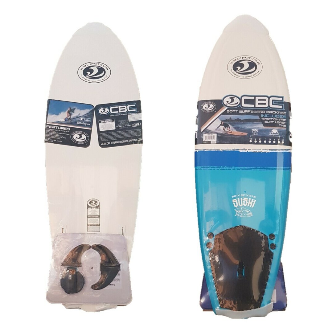 CBC SUSHI 5'8'' SOFTBOARD, FISH TAIL, LEASH & LONGHERONE PINNE INCLUSE