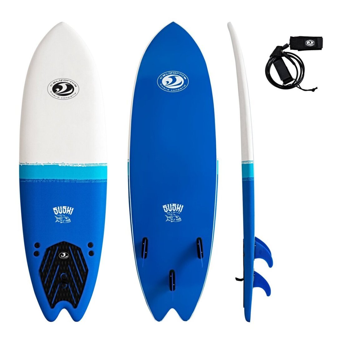 CBC FISH 6'2" SOFTBOARD, FISH TAIL, LEASH & LONGHERONE PINNE