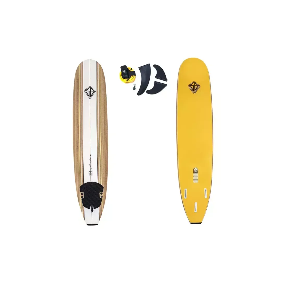 SCOTT BURKE LONG 9'0" , SOFTBOARD, SQUARE TAIL, LEASH & LONGHERONI