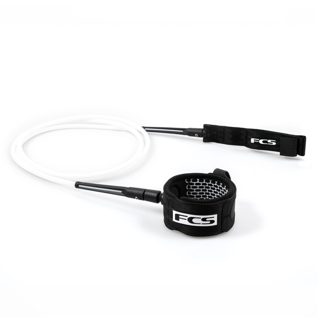 FCS LEASH 6' COMP ESSENTIAL WHITE/BLACK