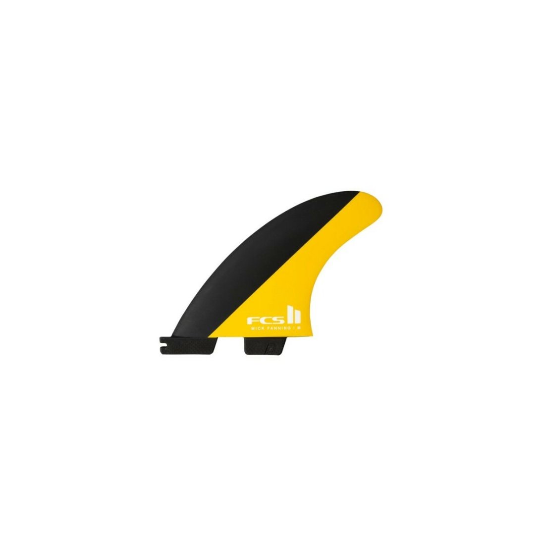 FCS II MICK FANNING PC MEDIUM BLACK/MANGO TRI FINS*