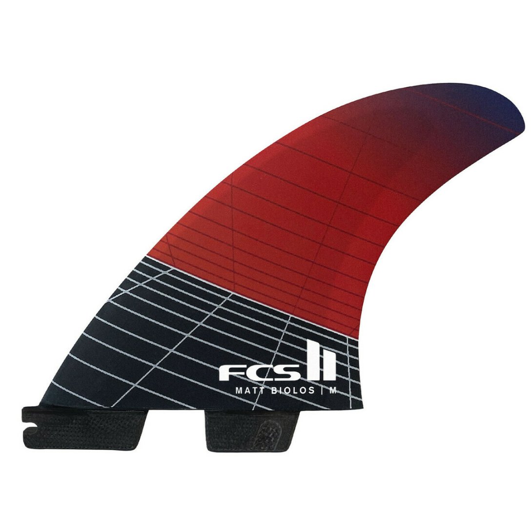 FCS II MATT BIOLOS PC CARBON MEDIUM RED TRI FINS NEW