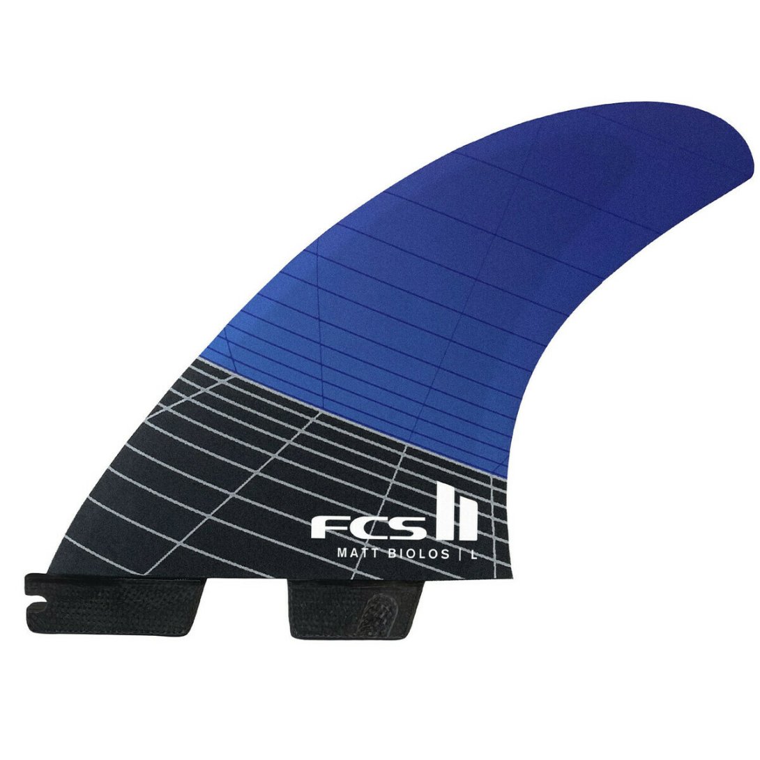 FCS II MATT BIOLOS PC CARBON LARGE BLUE TRI-QUAD  FINS NEW