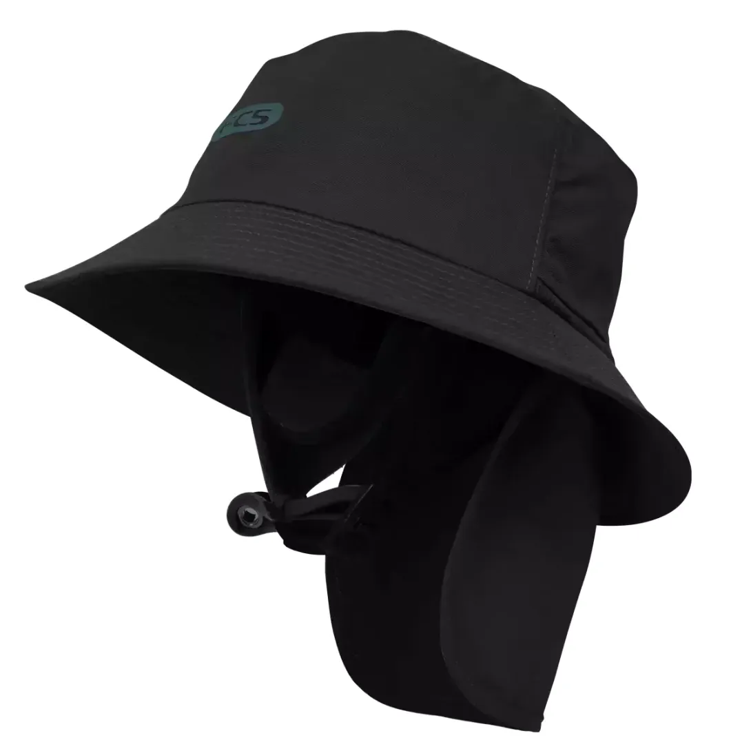 FCS ESSENTIAL SURF BUCKET HAT BLACK/TEAL XLARGE