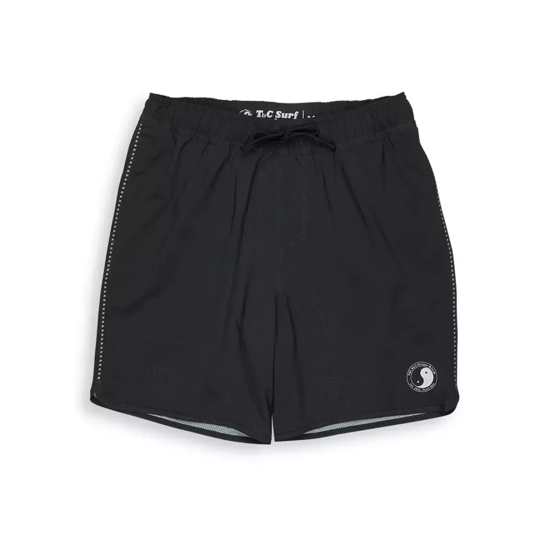 Elastic Scalop 19"  Beach Short Washed Black